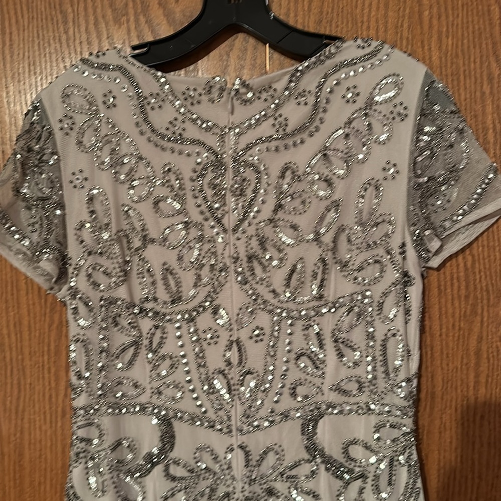 Adrianna Papell Silver Embellished Midi Dress - Picture 8 of 16